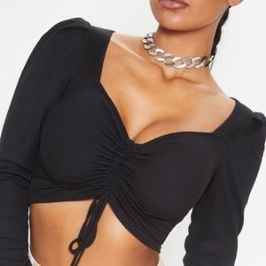 Ribbed Long Sleeve Crop Top
